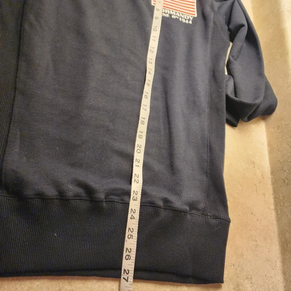 Normandy Day June 6th 1944 Black Crew Neck Pullover Ribbed Side NWOT Size M